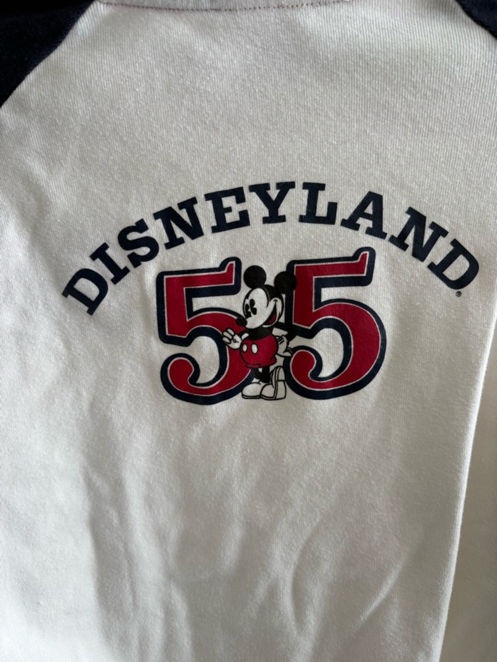 Disney Navy & Cream Raglan Long-Sleeve Top with Red '55' Patch